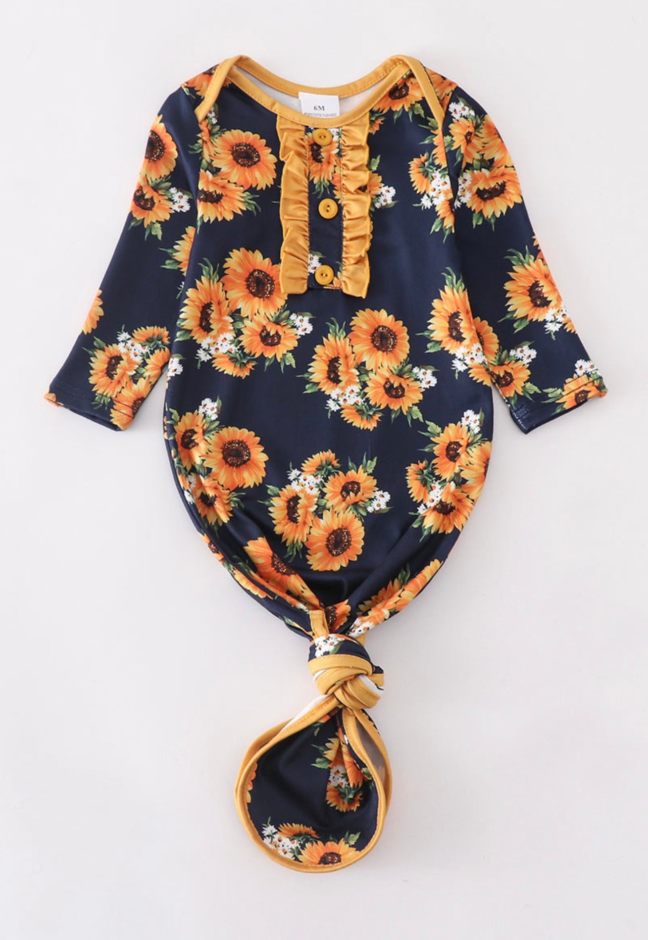 Navy sunflower knotted gown