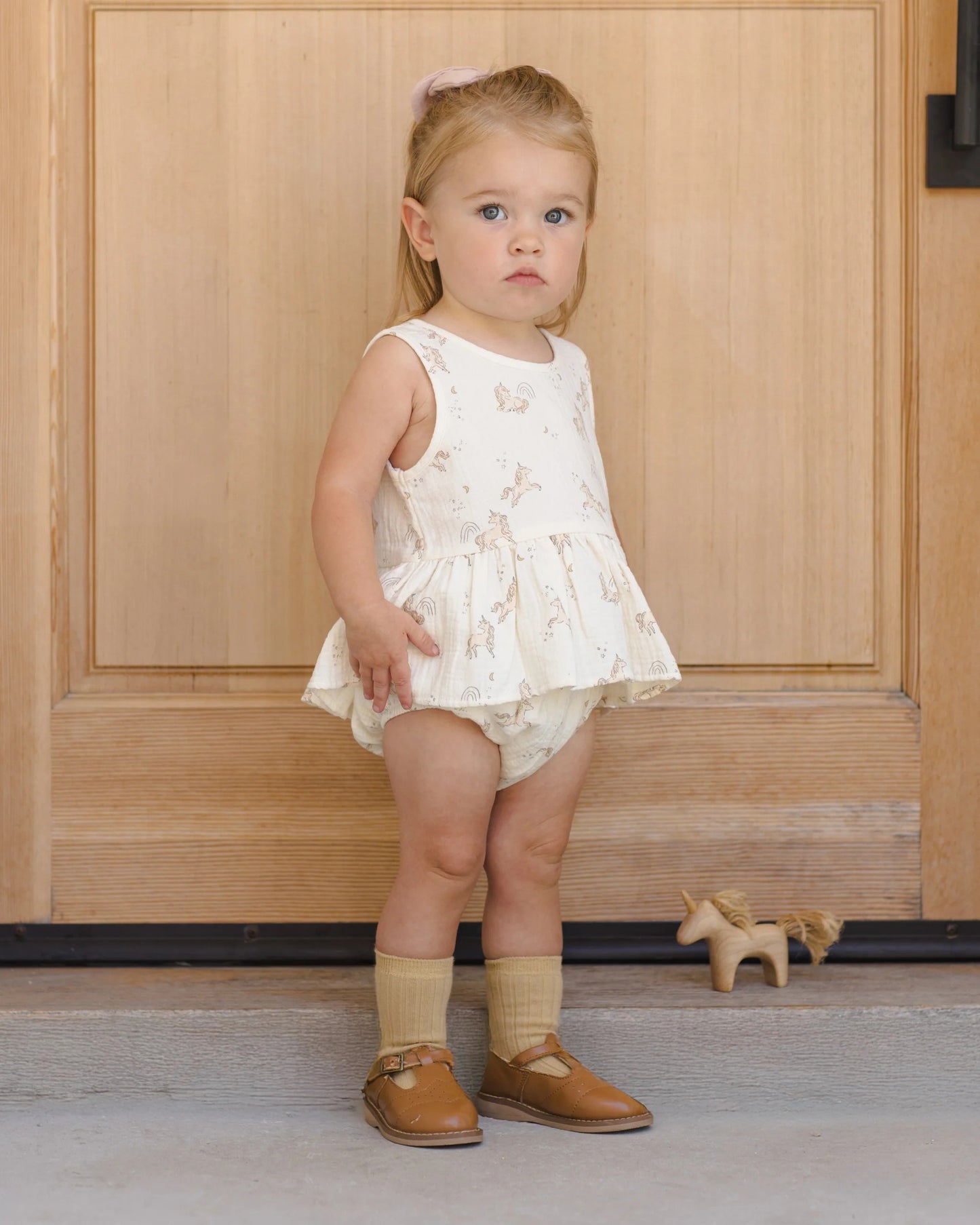 Sleeveless Peplum Set Unicorns