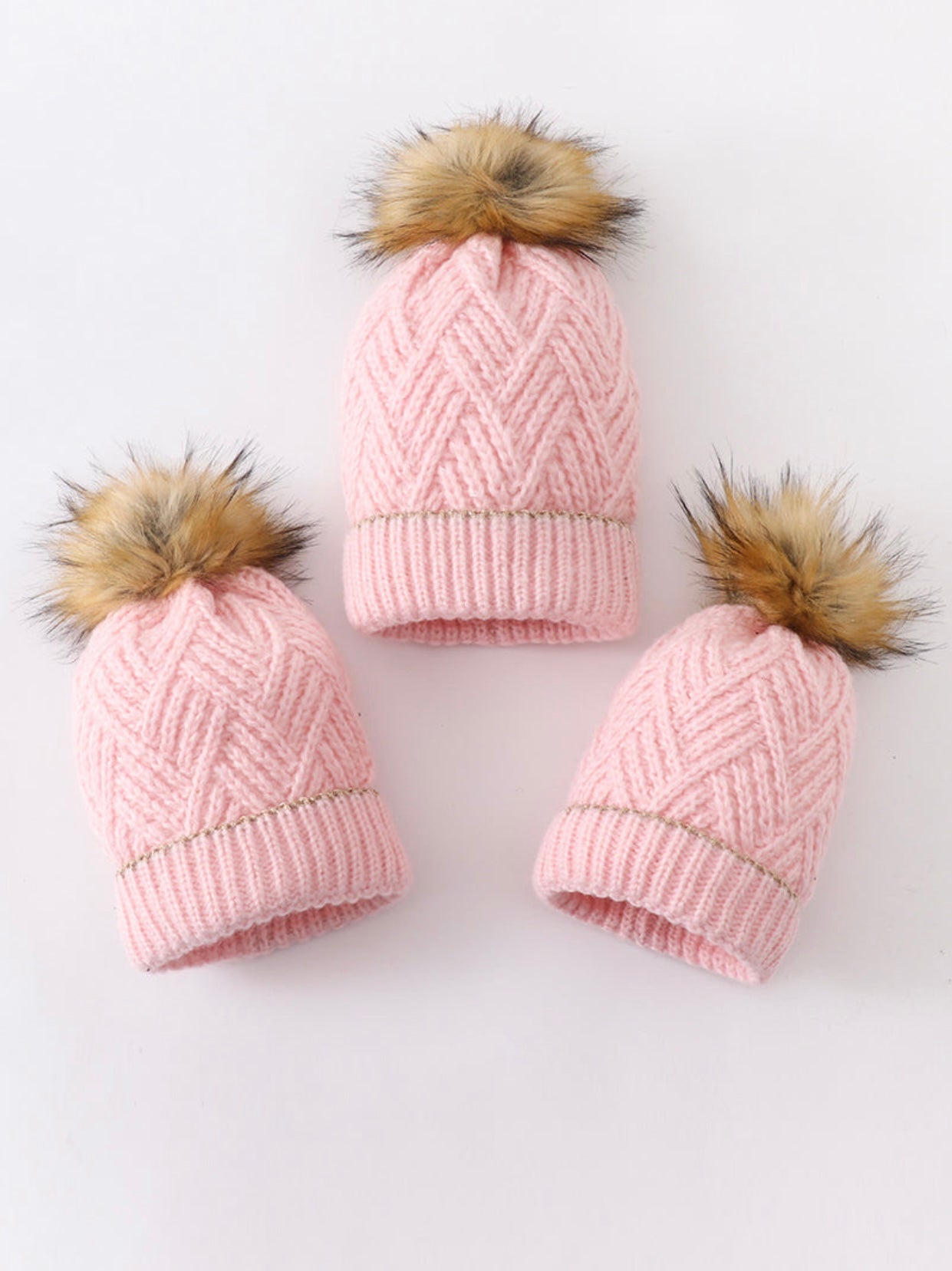 Pink cross stitch hat