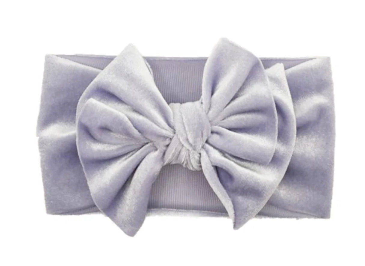 Light purple velvet headband bow
