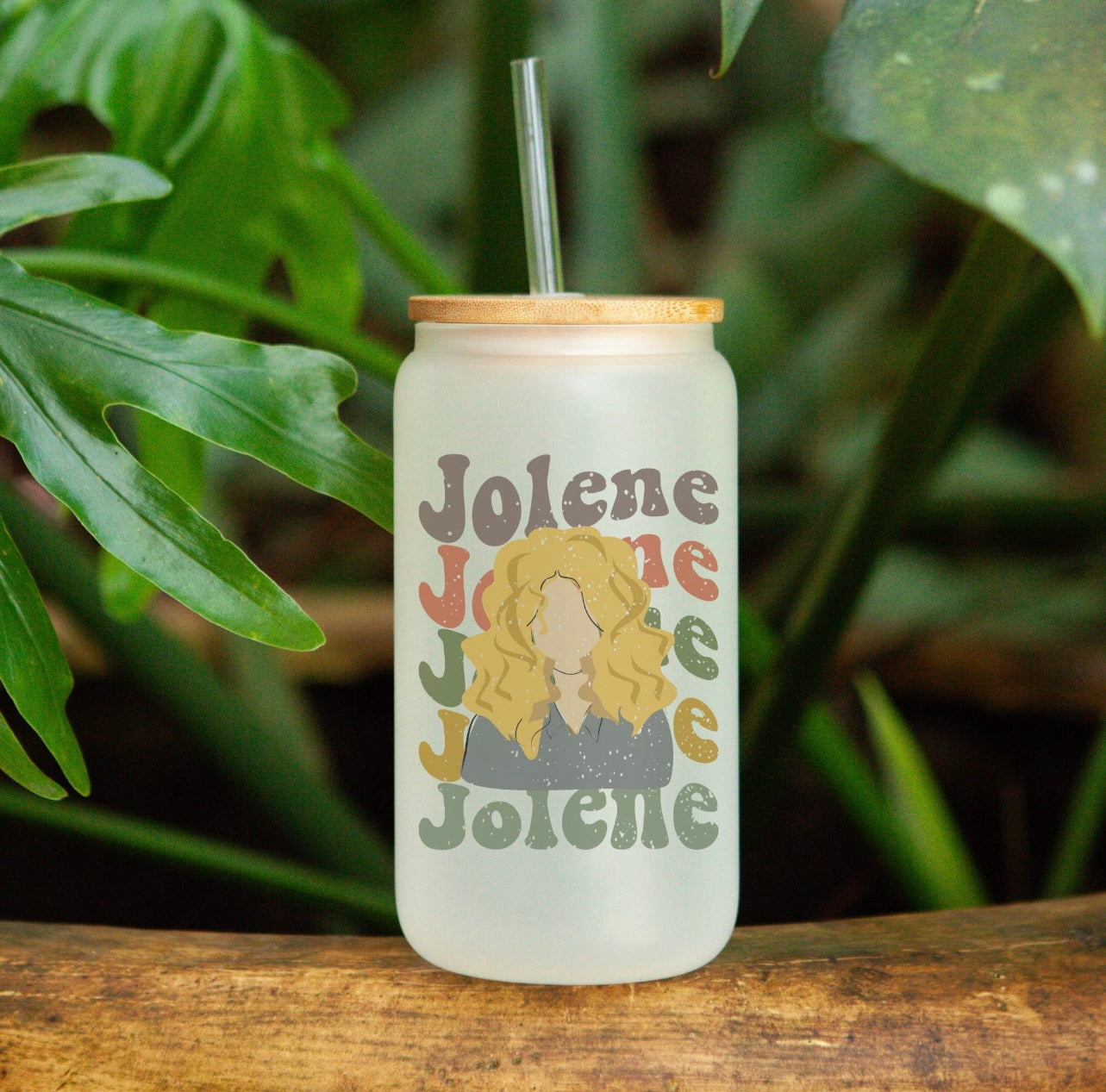 Jolene frosted straw cup